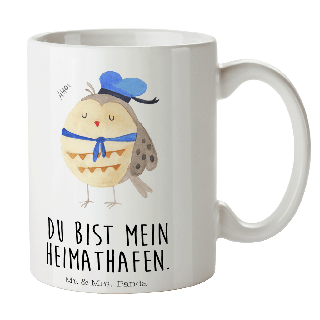 Tasse Eule Matrosen Eule Spruch, Eule Deko, Owl, Wortspiel lustig, Matrose, Freundin, Ehe, Seefahrer, Heimathafen, Hochzeitstag Geschenk   Becher, Kaffeetasse, Kaffeebecher, Tee, Frühstück, Büro  Eule