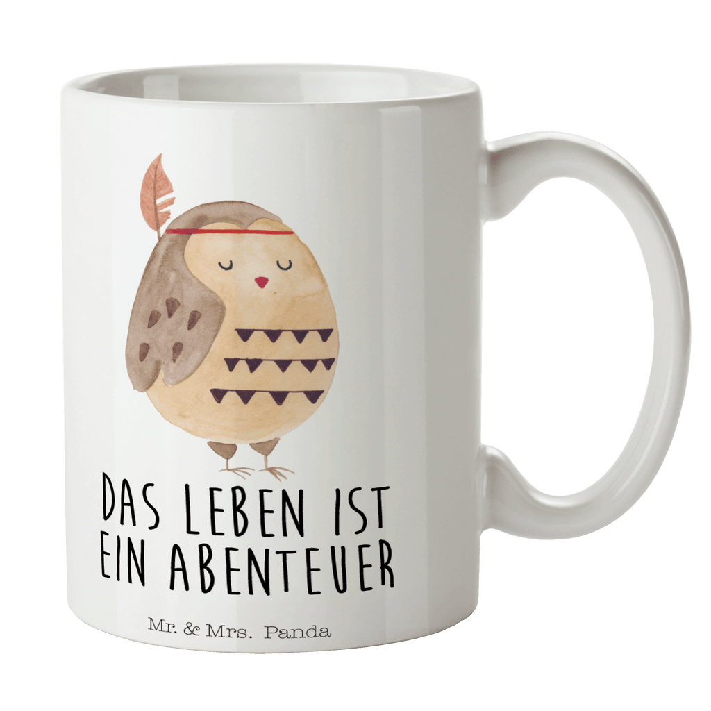 Tasse Eule Federschmuck Eule, Eule Deko, Owl, Das Leben ist ein Abenteuer, Reisespruch, Federschmuck, Dekoration  Becher, Kaffeetasse, Kaffeebecher, Tee, Frühstück, Büro  Eule