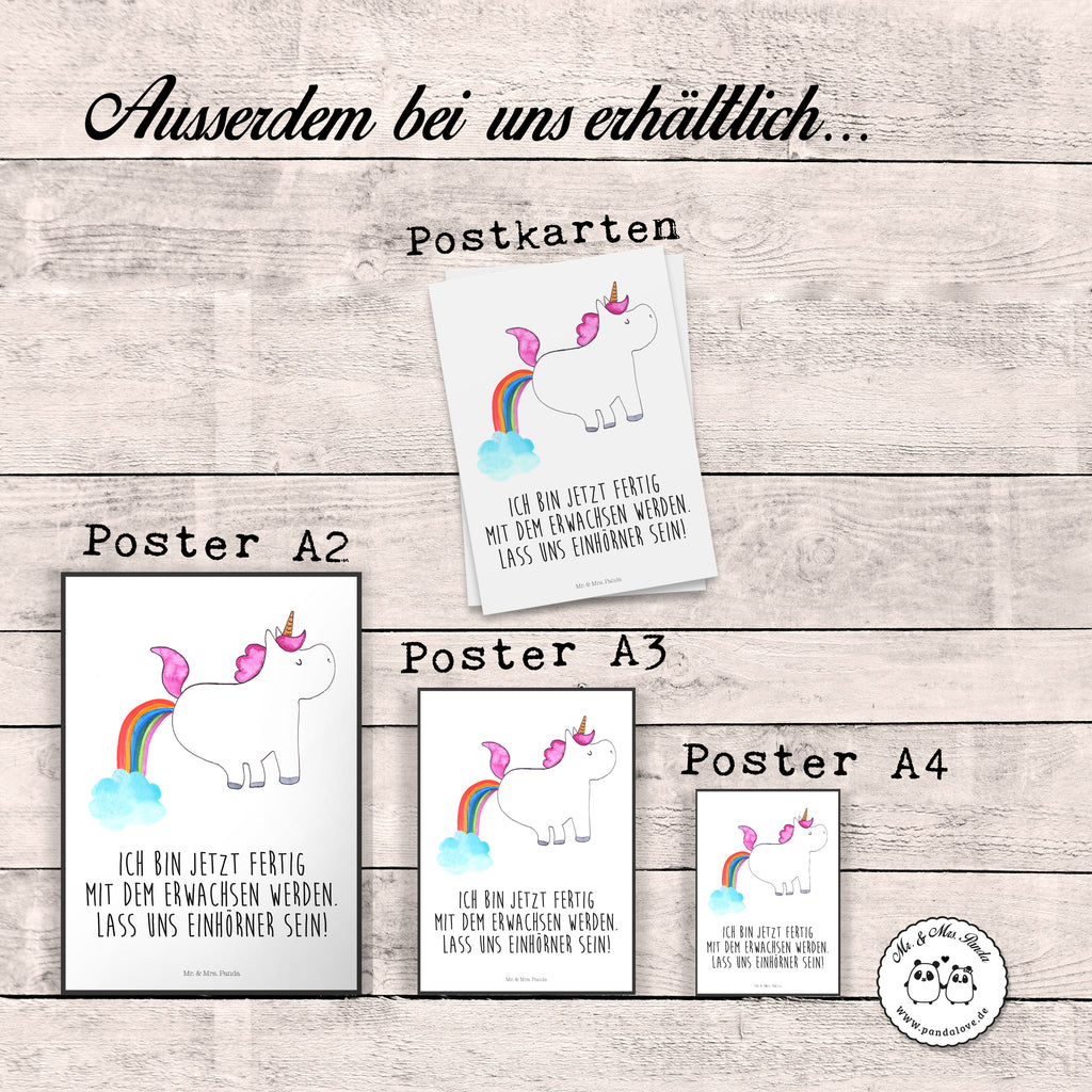 Poster Einhorn Pupsend Poster, Wandposter, Bild, Wanddeko, Küchenposter, Kinderposter, Wanddeko Bild, Raumdekoration, Wanddekoration, Handgemaltes Poster, Mr. & Mrs. Panda Poster, Designposter, Kunstdruck, Posterdruck, Einhorn, Einhörner, Einhorn Deko, Pegasus, Unicorn, Pups, Regenbogen, Glitzer, Einhornpower, Erwachsenwerden, Spaß, lustig, Freundin