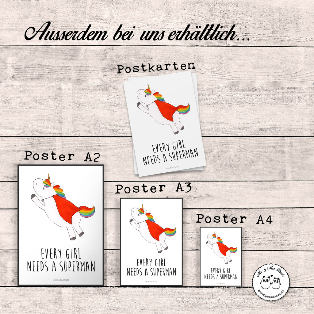 Poster Einhorn Super Poster, Wandposter, Bild, Wanddeko, Küchenposter, Kinderposter, Wanddeko Bild, Raumdekoration, Wanddekoration, Handgemaltes Poster, Mr. & Mrs. Panda Poster, Designposter, Kunstdruck, Posterdruck, Einhorn, Einhörner, Einhorn Deko, Pegasus, Unicorn, Traummann, Superheld, Held, Freundin, Geschenk, Girl, Mädchen