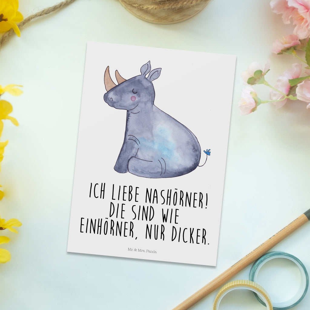 Postkarte Einhorn Nashorn Geschenkkarte, Grußkarte, Karte, Einladung, Ansichtskarte, Geburtstagskarte, Einladungskarte, Dankeskarte, Einhorn, Einhörner, Einhorn Deko, Pegasus, Unicorn, Regenbogen, witzig, lustig, Zoo, Glitzer, Einhornpower, Erwachsenwerden, Nashorn, Nashörner