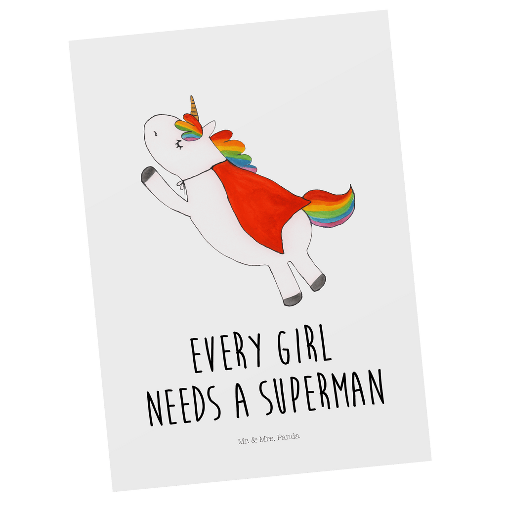 Postkarte Einhorn Super Geschenkkarte, Grußkarte, Karte, Einladung, Ansichtskarte, Geburtstagskarte, Einladungskarte, Einhorn, Einhörner, Einhorn Deko, Pegasus, Unicorn, Traummann, Superheld, Held, Freundin, Geschenk, Girl, Mädchen
