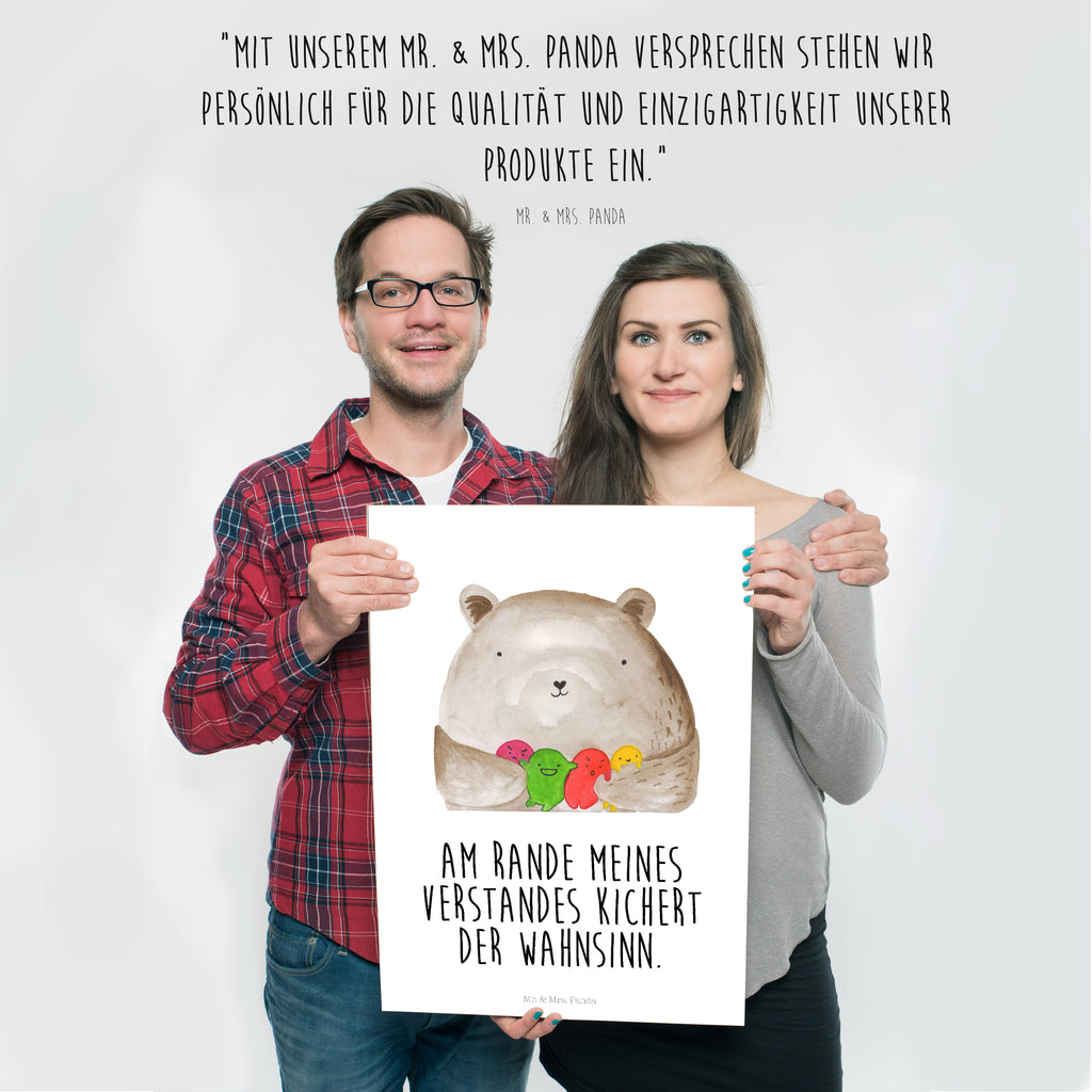 Poster Bär Gefühl Poster, Wandposter, Bild, Wanddeko, Küchenposter, Kinderposter, Wanddeko Bild, Raumdekoration, Wanddekoration, Handgemaltes Poster, Mr. & Mrs. Panda Poster, Designposter, Kunstdruck, Posterdruck, Bär, Teddy, Teddybär, Wahnsinn, Verrückt, Durchgedreht