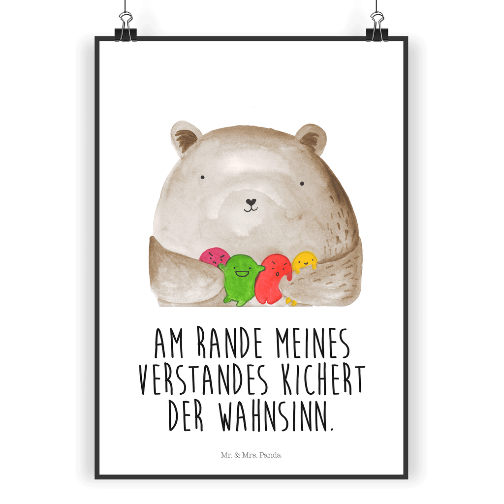 Poster Bär Gefühl Poster, Wandposter, Bild, Wanddeko, Küchenposter, Kinderposter, Wanddeko Bild, Raumdekoration, Wanddekoration, Handgemaltes Poster, Mr. & Mrs. Panda Poster, Designposter, Kunstdruck, Posterdruck, Bär, Teddy, Teddybär, Wahnsinn, Verrückt, Durchgedreht