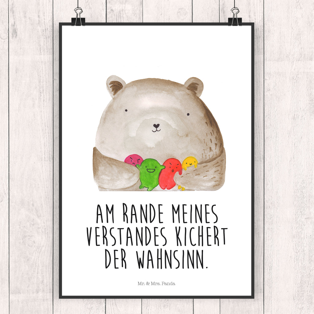 Poster Bär Gefühl Poster, Wandposter, Bild, Wanddeko, Küchenposter, Kinderposter, Wanddeko Bild, Raumdekoration, Wanddekoration, Handgemaltes Poster, Mr. & Mrs. Panda Poster, Designposter, Kunstdruck, Posterdruck, Bär, Teddy, Teddybär, Wahnsinn, Verrückt, Durchgedreht