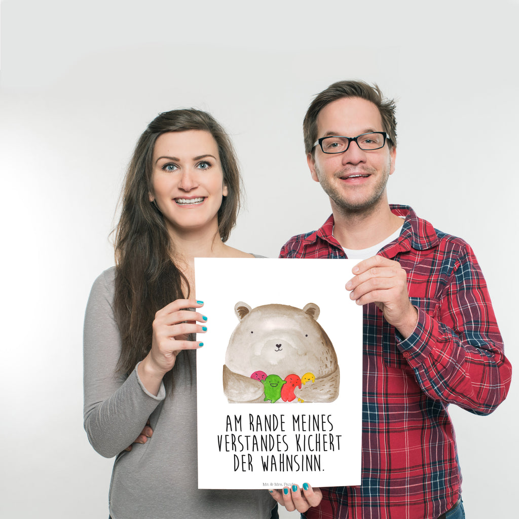 Poster Bär Gefühl Poster, Wandposter, Bild, Wanddeko, Küchenposter, Kinderposter, Wanddeko Bild, Raumdekoration, Wanddekoration, Handgemaltes Poster, Mr. & Mrs. Panda Poster, Designposter, Kunstdruck, Posterdruck, Bär, Teddy, Teddybär, Wahnsinn, Verrückt, Durchgedreht
