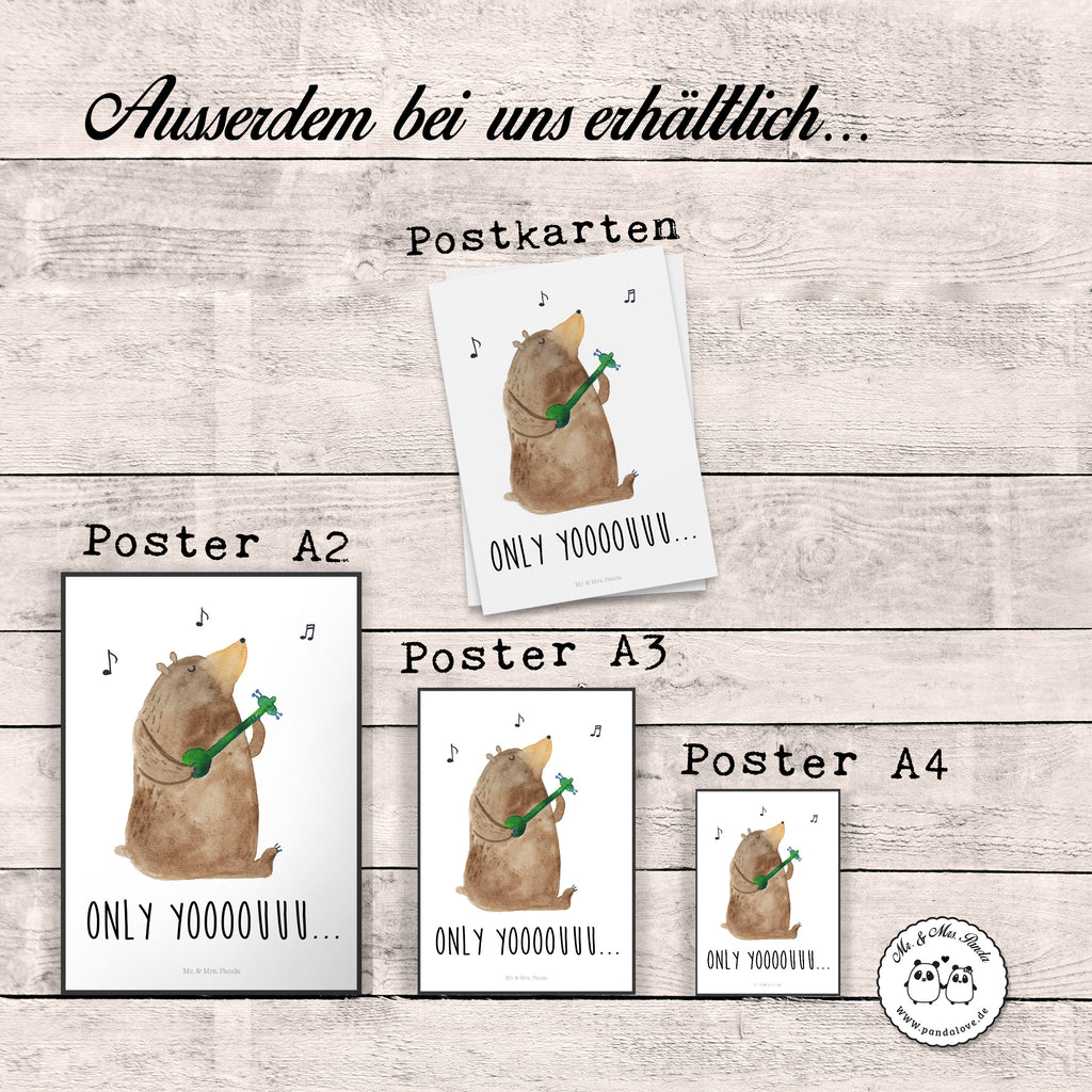 Poster Bär Gitarre Poster, Wandposter, Bild, Wanddeko, Küchenposter, Kinderposter, Wanddeko Bild, Raumdekoration, Wanddekoration, Handgemaltes Poster, Mr. & Mrs. Panda Poster, Designposter, Kunstdruck, Posterdruck, Bär, Teddy, Teddybär