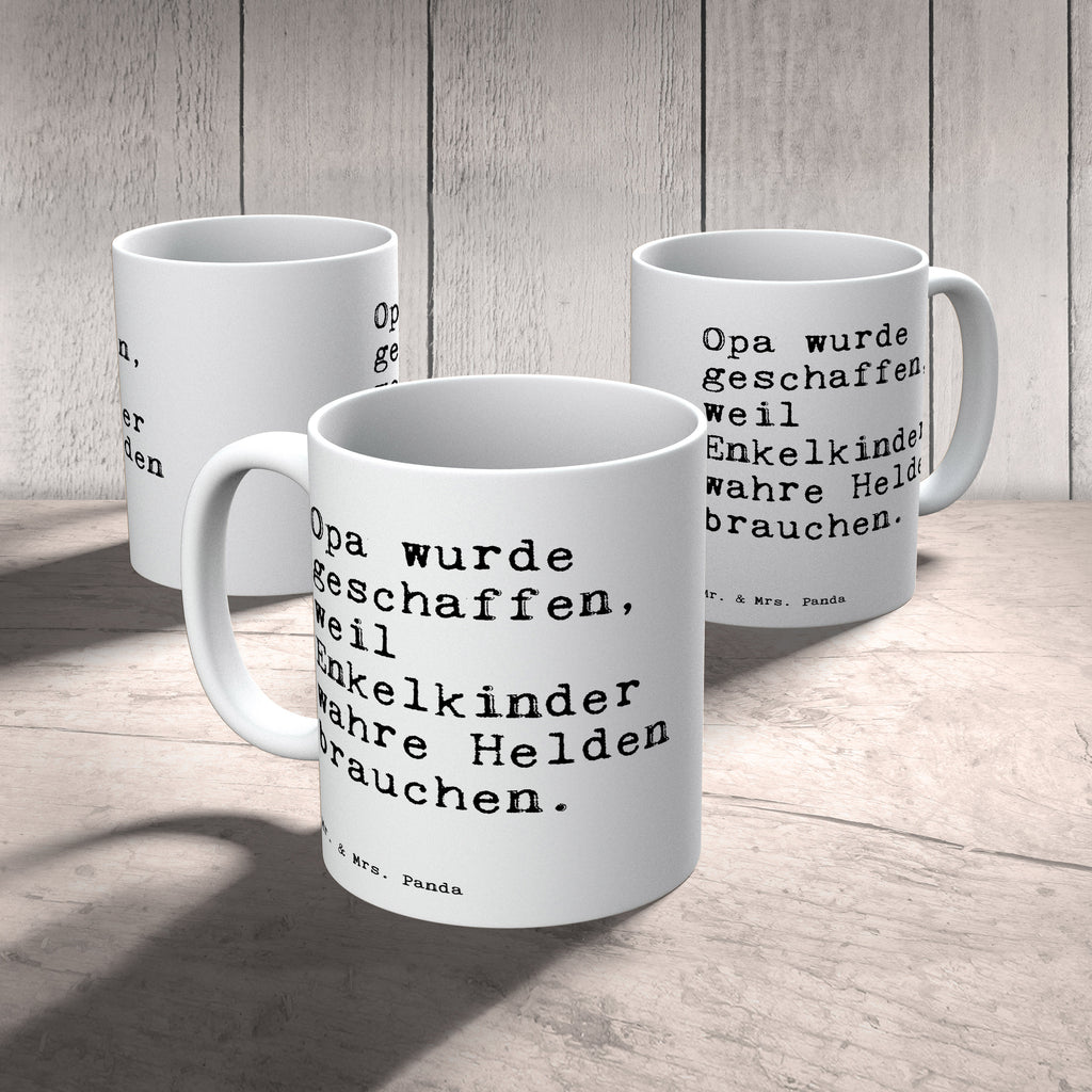 Tasse Sprüche und Zitate Opa wurde geschaffen, weil Enkelkinder wahre Helden brauchen.