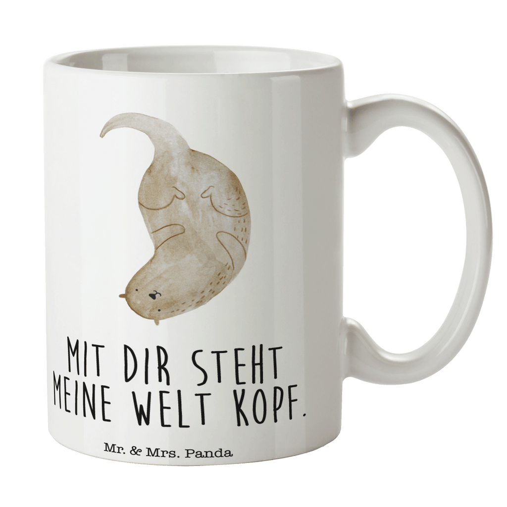 Tasse Otter kopfüber Otter Seeotter See Otter Becher, Kaffeetasse, Kaffeebecher, Tee, Frühstück, Büro  Otter,  Fischotter,  Seeotter