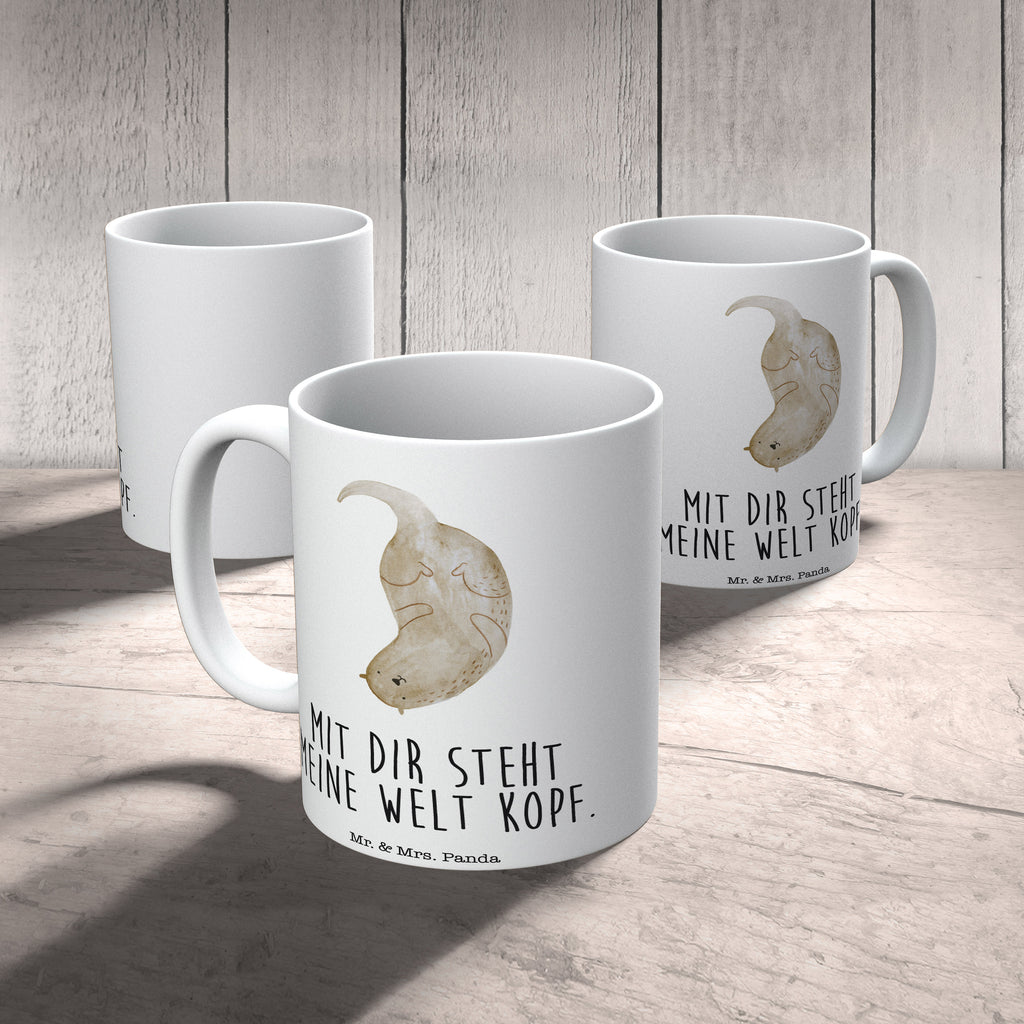 Tasse Otter kopfüber Otter Seeotter See Otter Becher, Kaffeetasse, Kaffeebecher, Tee, Frühstück, Büro  Otter,  Fischotter,  Seeotter