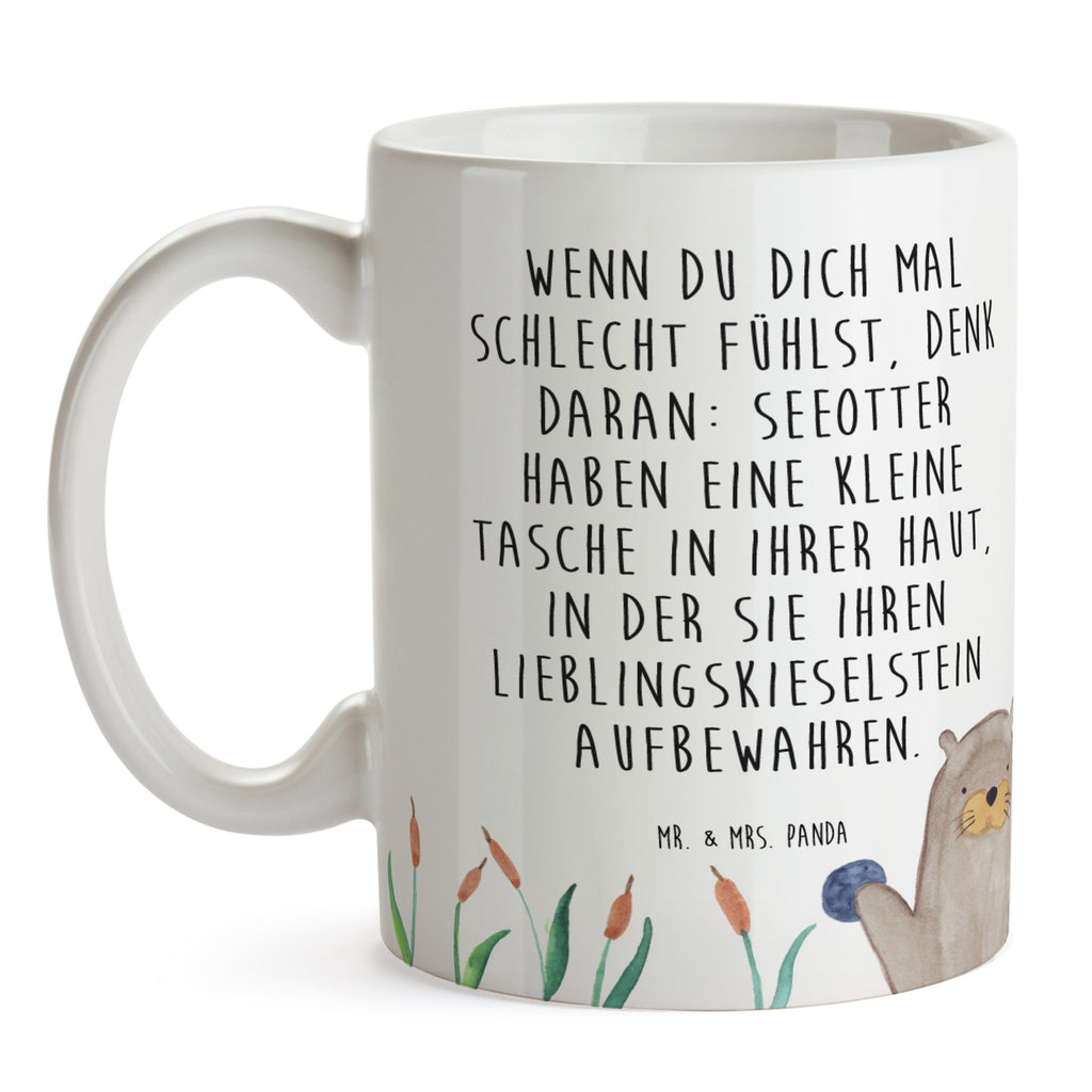 Tasse Otter mit Stein Otter Seeotter See Otter Becher, Kaffeetasse, Kaffeebecher, Tee, Frühstück, Büro  Otter,  Fischotter,  Seeotter