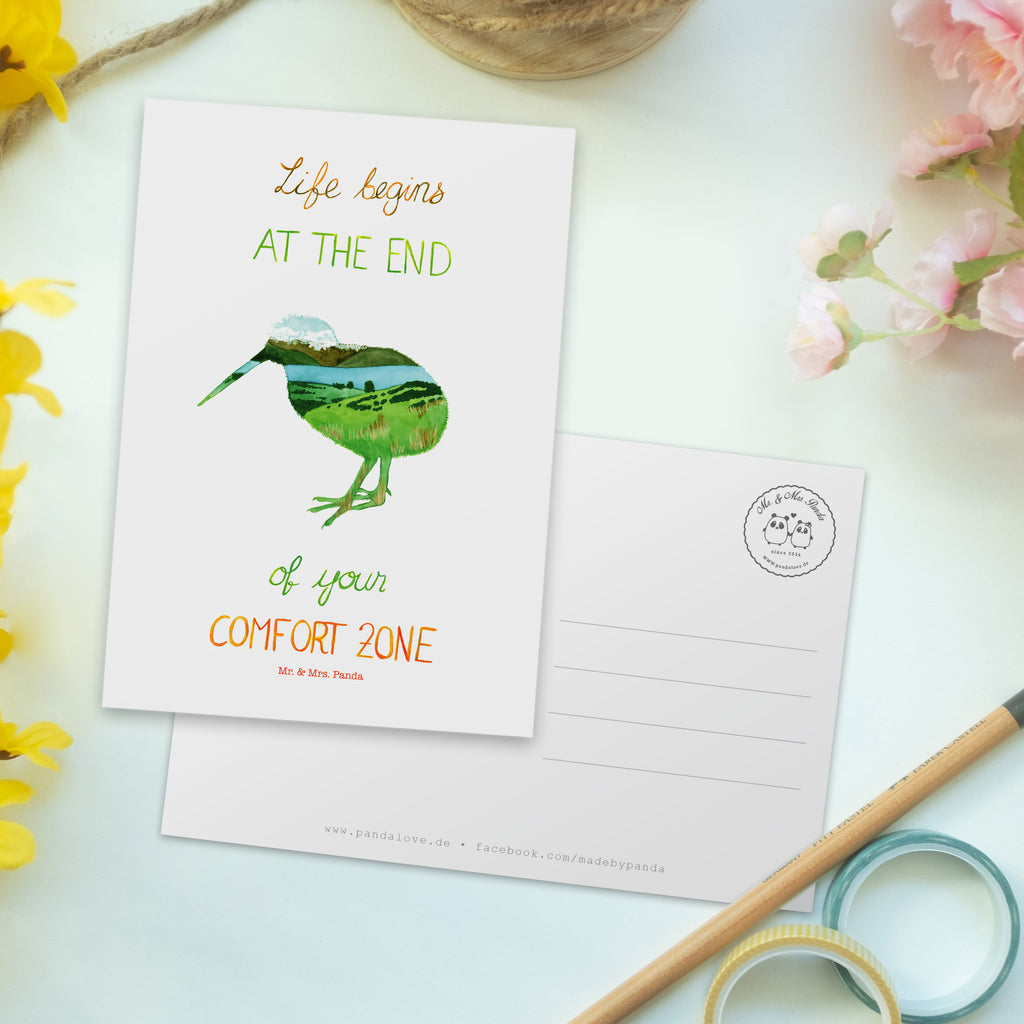 Postkarte Kiwi Neuseeland Geschenkkarte, Grußkarte, Karte, Einladung, Ansichtskarte, Geburtstagskarte, Einladungskarte, Dankeskarte, Blumen Deko, Frühlings Deko, Sommer Deko, Dekoration, positive Botschaft, Naturliebhaber, Outdoor, Natur, Abenteuer, Neuseeland, New Zealand, Kiwi, Kiwivogel, Komfortzone, Life begins, Motivation, Leben