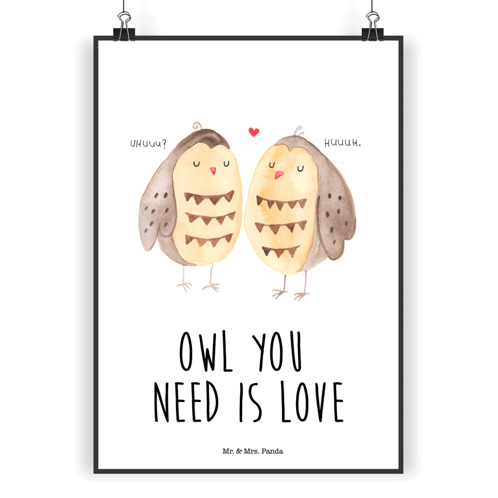 Poster Eule Liebe Poster, Wandposter, Bild, Wanddeko, Küchenposter, Kinderposter, Wanddeko Bild, Raumdekoration, Wanddekoration, Handgemaltes Poster, Mr. & Mrs. Panda Poster, Designposter, Kunstdruck, Posterdruck, Eule, Eule Deko, Liebe, Hochzeit Spruch, Owl, All you need is love, Liebe Spruch, Freundin Geschenk, Freund, Wortspiel lustig