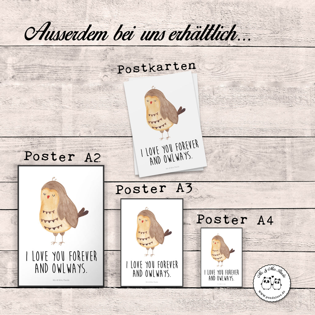 Poster Eule Zufrieden Poster, Wandposter, Bild, Wanddeko, Küchenposter, Kinderposter, Wanddeko Bild, Raumdekoration, Wanddekoration, Handgemaltes Poster, Mr. & Mrs. Panda Poster, Designposter, Kunstdruck, Posterdruck, Eule, Eule Spruch, Eule deko, Owl, Liebe Spruch, Romantisch, Wortspiel lustig, Spruch schön, Geschenk Hochzeitstag