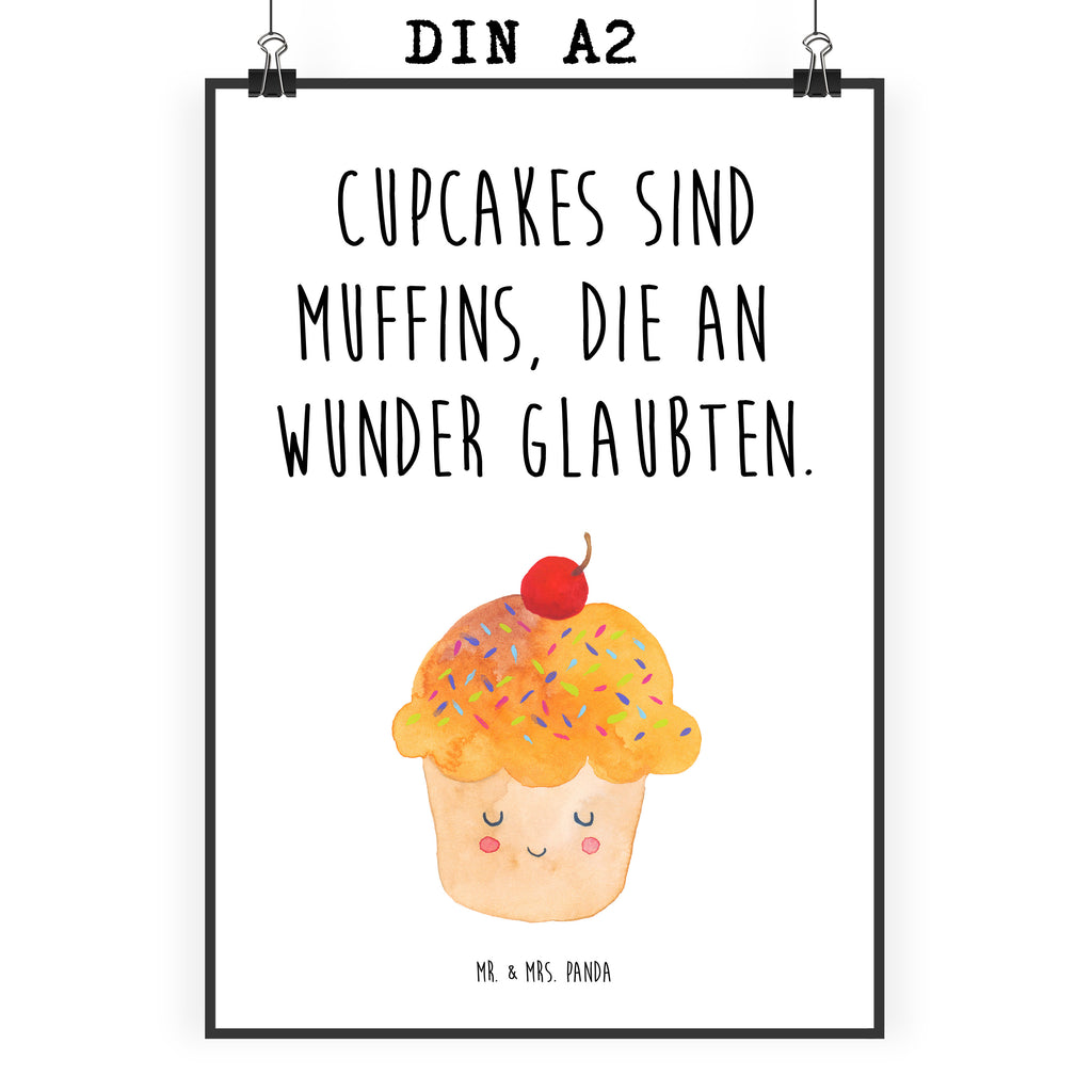 Poster Cupcake Poster, Wandposter, Bild, Wanddeko, Küchenposter, Kinderposter, Wanddeko Bild, Raumdekoration, Wanddekoration, Handgemaltes Poster, Mr. & Mrs. Panda Poster, Designposter, Kunstdruck, Posterdruck, Tiermotive, Gute Laune, lustige Sprüche, Tiere, Cupcakes, Muffin, Wunder, Küche Deko, Küche Spruch, Backen Geschenk, Geschenk Koch, Motivation Sprüche