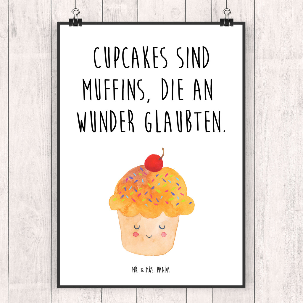 Poster Cupcake Poster, Wandposter, Bild, Wanddeko, Küchenposter, Kinderposter, Wanddeko Bild, Raumdekoration, Wanddekoration, Handgemaltes Poster, Mr. & Mrs. Panda Poster, Designposter, Kunstdruck, Posterdruck, Tiermotive, Gute Laune, lustige Sprüche, Tiere, Cupcakes, Muffin, Wunder, Küche Deko, Küche Spruch, Backen Geschenk, Geschenk Koch, Motivation Sprüche