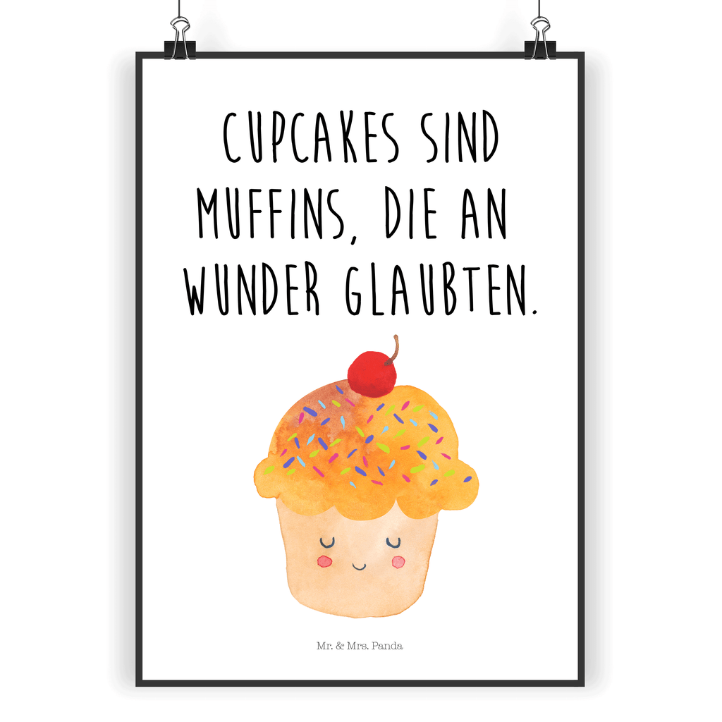 Poster Cupcake Poster, Wandposter, Bild, Wanddeko, Küchenposter, Kinderposter, Wanddeko Bild, Raumdekoration, Wanddekoration, Handgemaltes Poster, Mr. & Mrs. Panda Poster, Designposter, Kunstdruck, Posterdruck, Tiermotive, Gute Laune, lustige Sprüche, Tiere, Cupcakes, Muffin, Wunder, Küche Deko, Küche Spruch, Backen Geschenk, Geschenk Koch, Motivation Sprüche