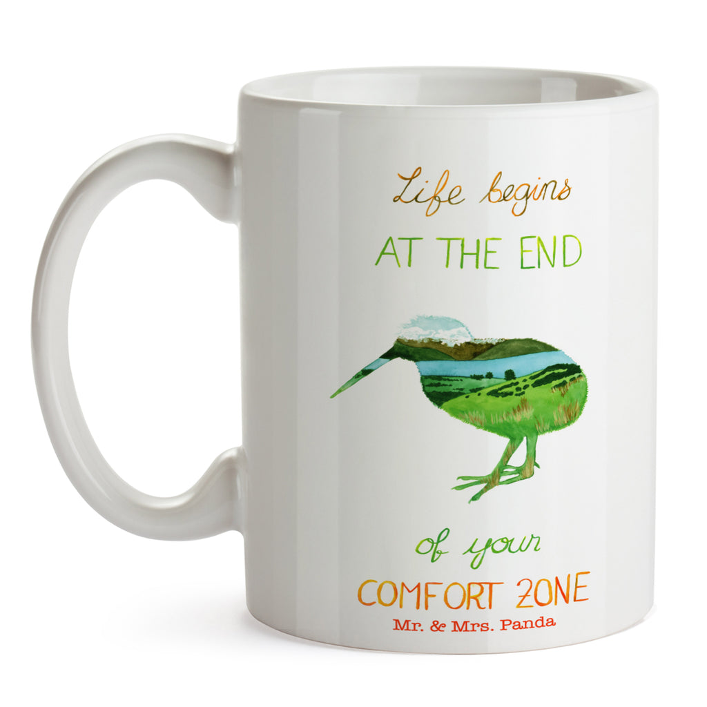 Tasse Kiwi Neuseeland Neuseeland, New Zealand, Kiwi, Kiwivogel, Komfortzone, Life begins, Motivation, Leben, Becher, Kaffeetasse, Kaffeebecher, Tee, Frühstück, Büro  Blumen Deko, Frühlings Deko, Sommer Deko, Dekoration, positive Botschaft, Naturliebhaber, Outdoor, Natur, Abenteuer