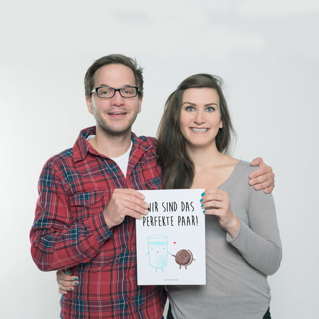 Poster Milch & Keks Poster, Wandposter, Bild, Wanddeko, Küchenposter, Kinderposter, Wanddeko Bild, Raumdekoration, Wanddekoration, Handgemaltes Poster, Mr. & Mrs. Panda Poster, Designposter, Kunstdruck, Posterdruck, Tiermotive, Gute Laune, lustige Sprüche, Tiere, Milk, Cookie, Milch, Keks, Kekse, Kaffee, Einladung Frühstück, Motiv süß, romantisch, perfektes Paar