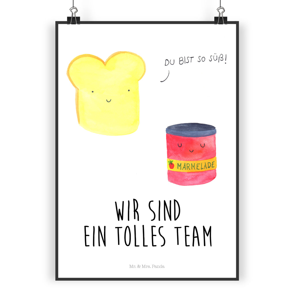 Poster Toast & Marmelade Poster, Wandposter, Bild, Wanddeko, Küchenposter, Kinderposter, Wanddeko Bild, Raumdekoration, Wanddekoration, Handgemaltes Poster, Mr. & Mrs. Panda Poster, Designposter, Kunstdruck, Posterdruck, Tiermotive, Gute Laune, lustige Sprüche, Tiere, Toast, Marmelade, Dreamteam, süße Postkarte, süß, Küche Deko, Küche Spruch, Frühstück Einladung, Brot, Toastbrot
