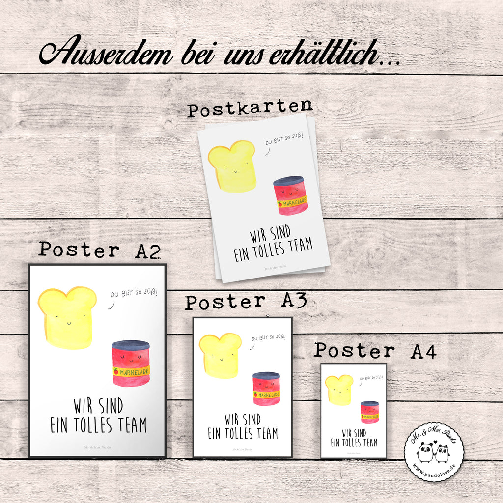 Poster Toast & Marmelade Poster, Wandposter, Bild, Wanddeko, Küchenposter, Kinderposter, Wanddeko Bild, Raumdekoration, Wanddekoration, Handgemaltes Poster, Mr. & Mrs. Panda Poster, Designposter, Kunstdruck, Posterdruck, Tiermotive, Gute Laune, lustige Sprüche, Tiere, Toast, Marmelade, Dreamteam, süße Postkarte, süß, Küche Deko, Küche Spruch, Frühstück Einladung, Brot, Toastbrot
