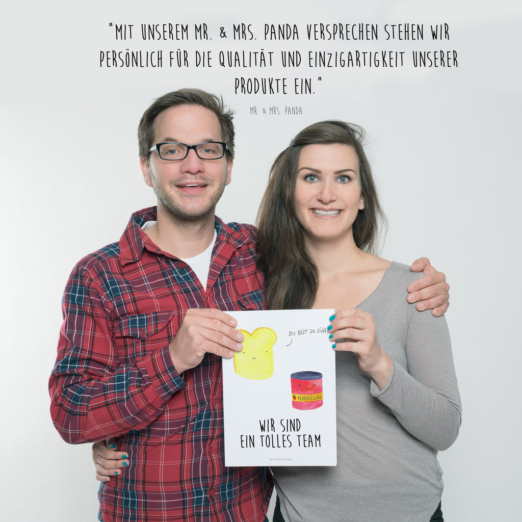 Poster Toast & Marmelade Poster, Wandposter, Bild, Wanddeko, Küchenposter, Kinderposter, Wanddeko Bild, Raumdekoration, Wanddekoration, Handgemaltes Poster, Mr. & Mrs. Panda Poster, Designposter, Kunstdruck, Posterdruck, Tiermotive, Gute Laune, lustige Sprüche, Tiere, Toast, Marmelade, Dreamteam, süße Postkarte, süß, Küche Deko, Küche Spruch, Frühstück Einladung, Brot, Toastbrot