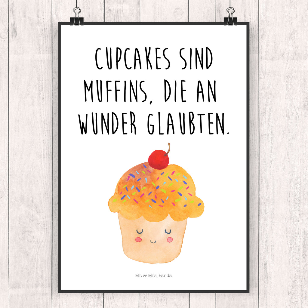 Poster Cupcake Poster, Wandposter, Bild, Wanddeko, Küchenposter, Kinderposter, Wanddeko Bild, Raumdekoration, Wanddekoration, Handgemaltes Poster, Mr. & Mrs. Panda Poster, Designposter, Kunstdruck, Posterdruck, Tiermotive, Gute Laune, lustige Sprüche, Tiere, Cupcakes, Muffin, Wunder, Küche Deko, Küche Spruch, Backen Geschenk, Geschenk Koch, Motivation Sprüche