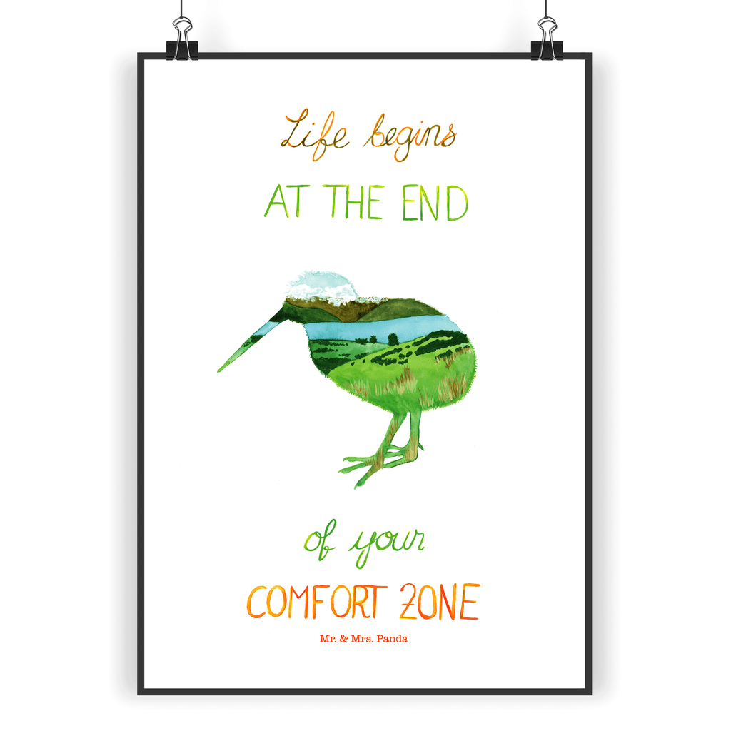 Poster Kiwi Neuseeland Neuseeland, New Zealand, Kiwi, Kiwivogel, Komfortzone, Life begins, Motivation, Leben, Poster, Wandposter, Bild, Wanddeko, Küchenposter, Kinderposter, Wanddeko Bild, Raumdekoration, Wanddekoration, Handgemaltes Poster, Mr. & Mrs. Panda Poster, Designposter, Kunstdruck, Posterdruck  Blumen Deko, Frühlings Deko, Sommer Deko, Dekoration, positive Botschaft, Naturliebhaber, Outdoor, Natur, Abenteuer