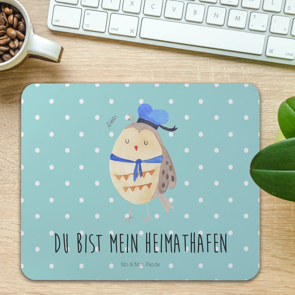 Mauspad Eule Matrosen Mousepad, Computer zubehör, Büroausstattung, PC Zubehör, Arbeitszimmer, Mauspad, Einzigartiges Mauspad, Designer Mauspad, Eule, Eule Spruch, Eule Deko, Owl, Wortspiel lustig, Matrose, Freundin, Ehe, Seefahrer, Heimathafen, Hochzeitstag Geschenk