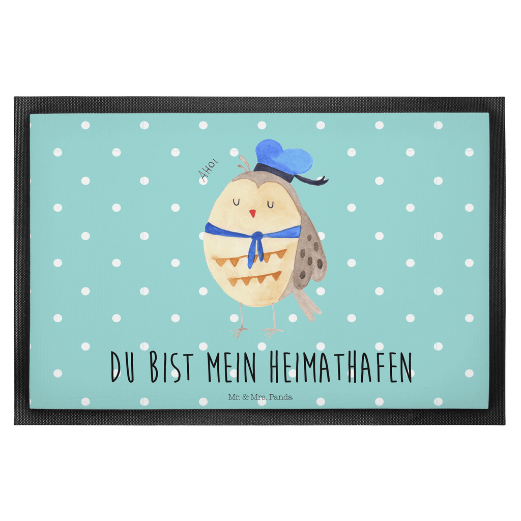 Fußmatte Eule Matrosen Eule Spruch, Eule Deko, Owl, Wortspiel lustig, Matrose, Freundin, Ehe, Seefahrer, Heimathafen, Hochzeitstag Geschenk   Türvorleger, Schmutzmatte, Fußabtreter, Matte, Schmutzfänger, Fußabstreifer, Schmutzfangmatte, Türmatte, Motivfußmatte,  Haustürmatte, Vorleger  Eule