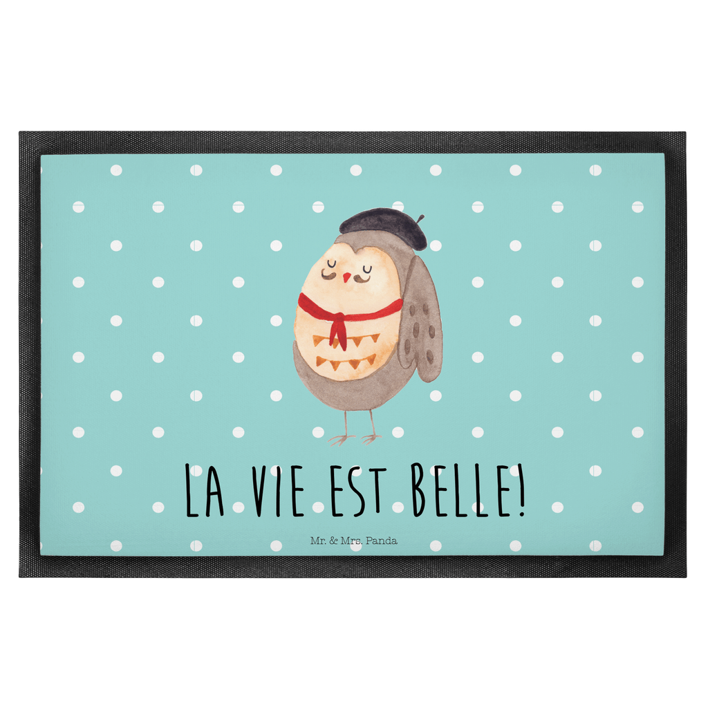 Fußmatte Eule Französisch Eule, Eulen, Eule Deko, Owl, hibou, La vie est belle, das Leben ist schön, Spruch schön, Spruch Französisch, Frankreich Türvorleger, Schmutzmatte, Fußabtreter, Matte, Schmutzfänger, Fußabstreifer, Schmutzfangmatte, Türmatte, Motivfußmatte,  Haustürmatte, Vorleger  Eule