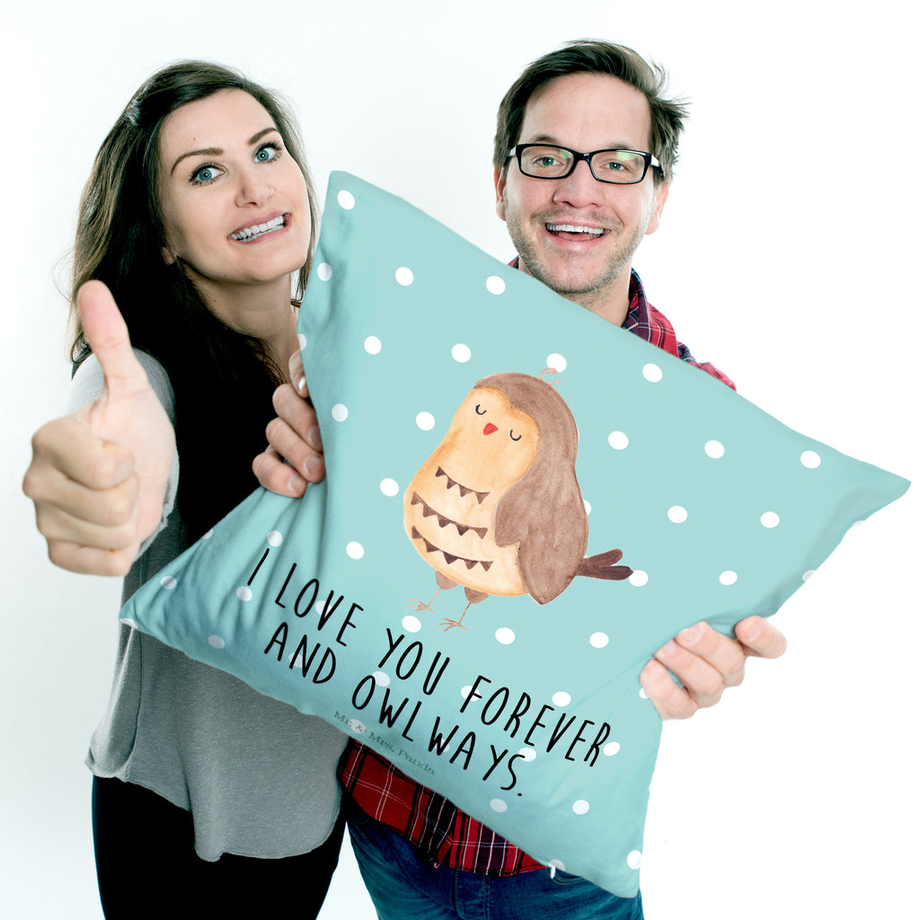 40x40 Kissen Eule Zufrieden Kissenhülle, Kopfkissen, Sofakissen, Dekokissen, Motivkissen, Eule, Eule Spruch, Eule deko, Owl, Liebe Spruch, Romantisch, Wortspiel lustig, Spruch schön, Geschenk Hochzeitstag