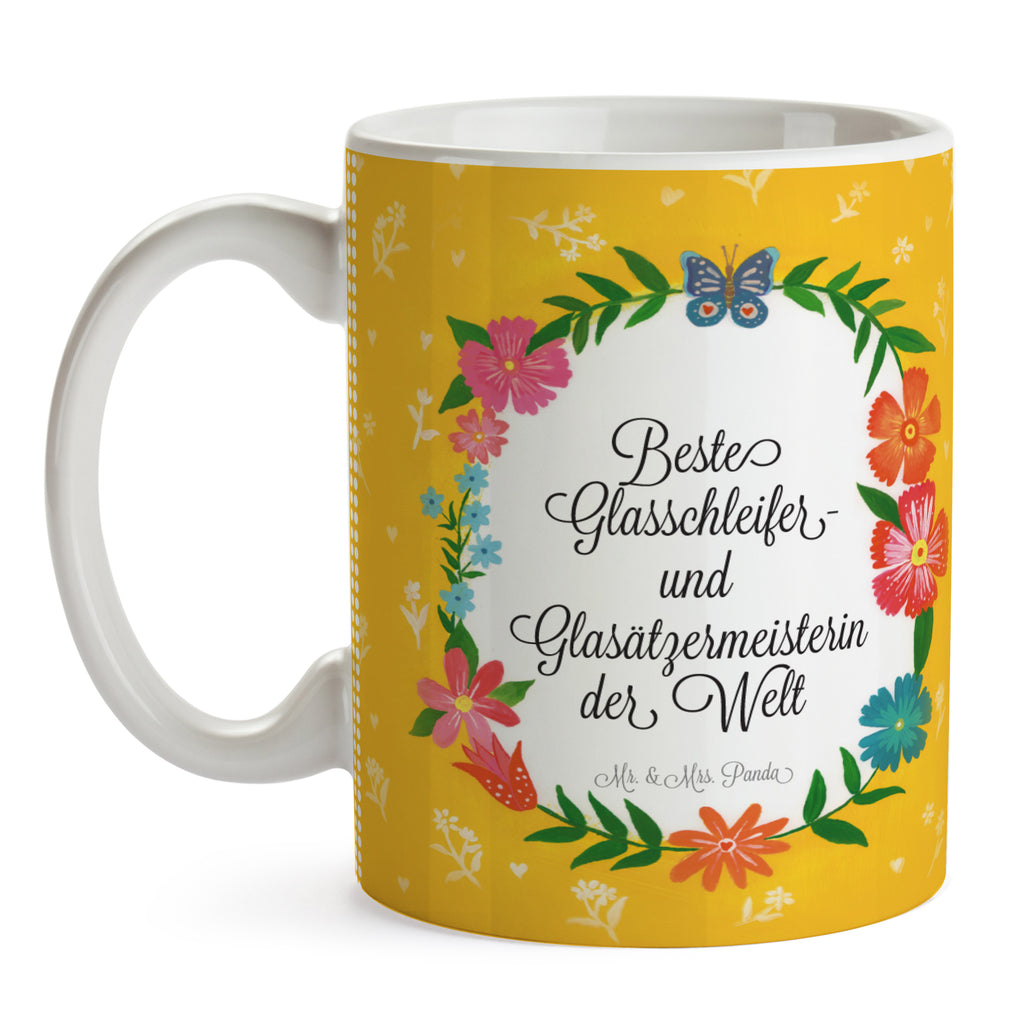 Tasse Design Frame Happy Girls Glasschleifer- und Glasätzermeisterin Geschenk Becher, Kaffeetasse, Kaffeebecher, Tee, Frühstück, Büro  
