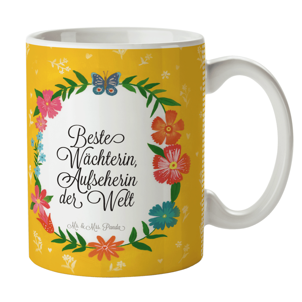Tasse Design Frame Happy Girls Wächterin, Aufseherin Geschenk Becher, Kaffeetasse, Kaffeebecher, Tee, Frühstück, Büro  