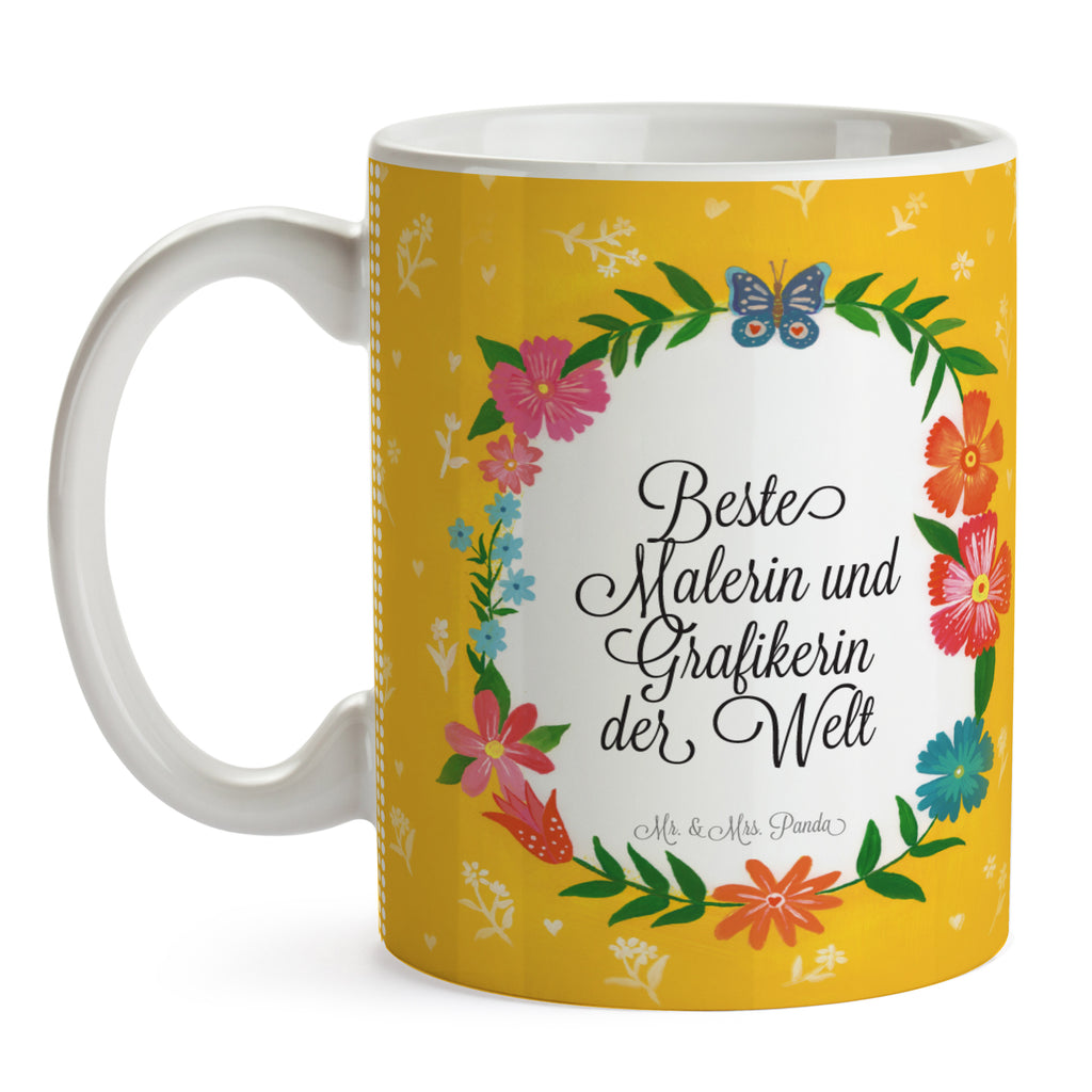 Tasse Design Frame Happy Girls Malerin und Grafikerin Geschenk Becher, Kaffeetasse, Kaffeebecher, Tee, Frühstück, Büro  