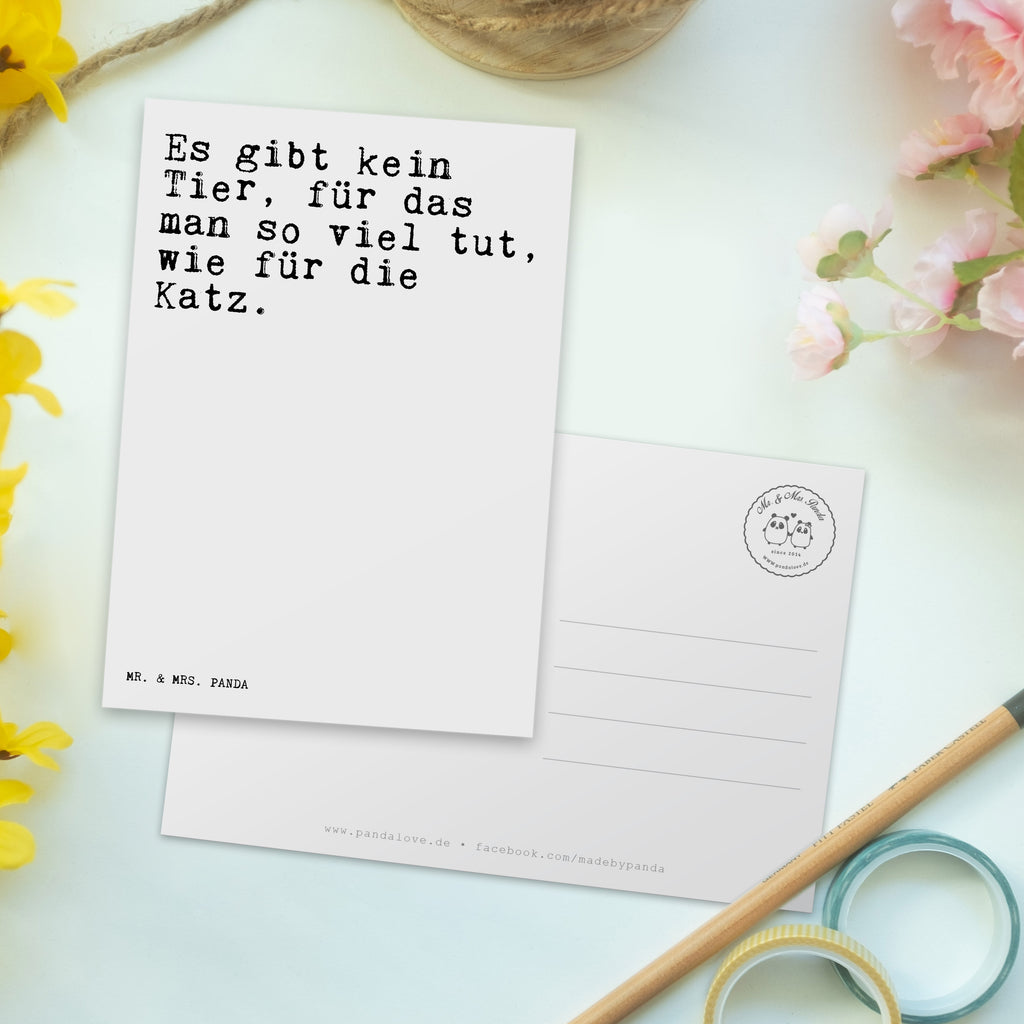 Postkarte Sprüche und Zitate Es gibt kein Tier, für das man so viel tut, wie für die Katz. Geschenkkarte, Grußkarte, Karte, Einladung, Ansichtskarte, Geburtstagskarte, Einladungskarte, Spruch, Sprüche, lustig, Weisheiten, Zitate, Spruch Sprüche Weisheiten Zitate Lustig Weisheit Worte