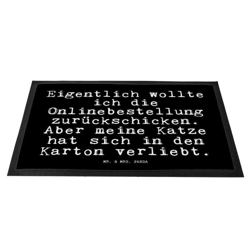 Fußmatte Fun Talk Eigentlich wollte ich die Onlinebestellung zurückschicken. Aber meine Katze hat sich in den Karton verliebt. Türvorleger, Schmutzmatte, Fußabtreter, Matte, Schmutzfänger, Fußabstreifer, Schmutzfangmatte, Türmatte, Motivfußmatte, Haustürmatte, Vorleger, Spruch, Sprüche, lustig, Weisheiten, Zitate, Glizer Spruch Sprüche Weisheiten Zitate Lustig Weisheit Worte