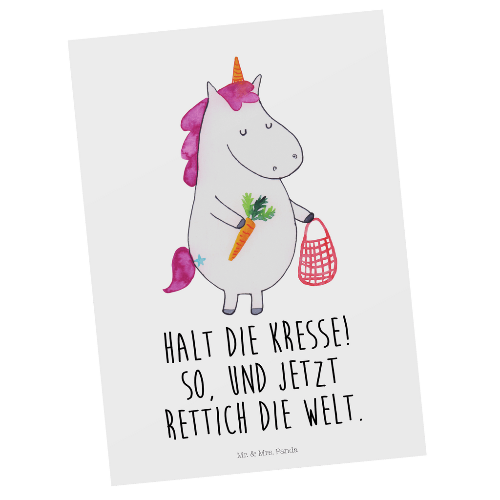 Postkarte Einhorn Gemüse Geschenkkarte, Grußkarte, Karte, Einladung, Ansichtskarte, Geburtstagskarte, Einladungskarte, Einhorn, Einhörner, Einhorn Deko, Pegasus, Unicorn, Biomarkt, Bio, Gemüse, Wochenmarkt