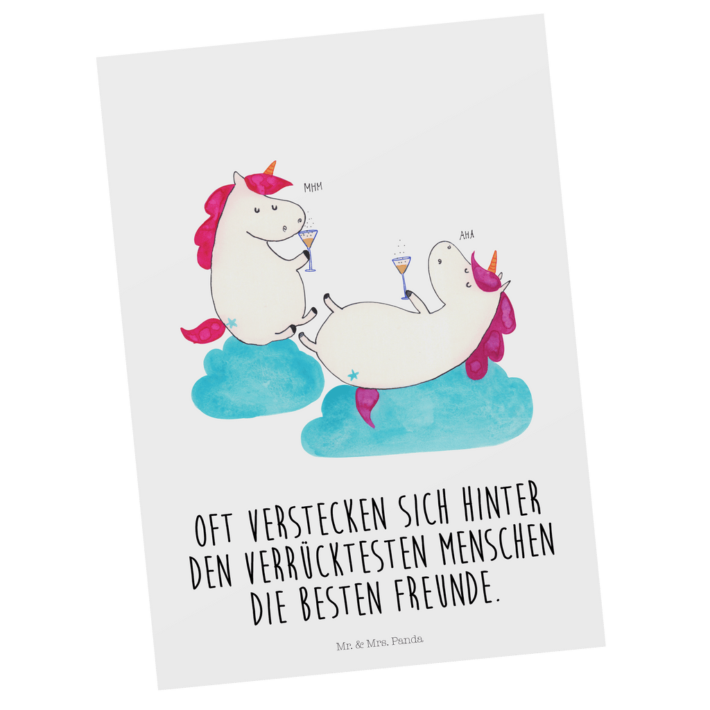 Postkarte Einhörner Sekt Geschenkkarte, Grußkarte, Karte, Einladung, Ansichtskarte, Geburtstagskarte, Einladungskarte, Einhorn, Einhörner, Einhorn Deko, Pegasus, Unicorn, Freundinnen, Freundin, BFF, Sekt, Mädelsabend, Spaß, Party, Korken, Anstoßen, Beste