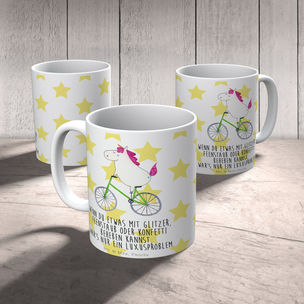 Tasse Einhorn Radfahrer Einhorn, Einhörner, Unicorn, Radfahren, Radfahrer, Rad, Bike, Feenstaub, Konfetti, Luxusproblem, Kummer, Liebeskummer Becher, Kaffeetasse, Kaffeebecher, Tee, Frühstück, Büro  Einhorn, Einhörner, Einhorn Deko, Pegasus, Unicorn