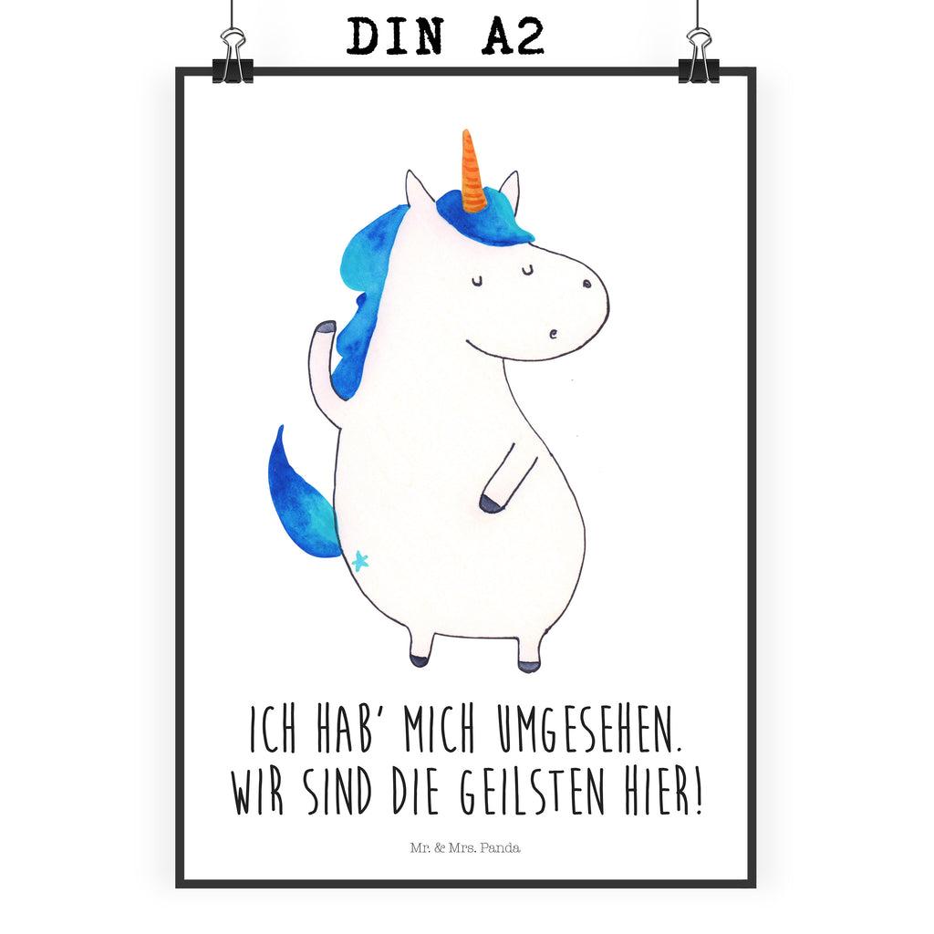 Poster Einhorn Mann Poster, Wandposter, Bild, Wanddeko, Küchenposter, Kinderposter, Wanddeko Bild, Raumdekoration, Wanddekoration, Handgemaltes Poster, Mr. & Mrs. Panda Poster, Designposter, Kunstdruck, Posterdruck, Einhorn, Einhörner, Einhorn Deko, Pegasus, Unicorn, cool, Mann, Freundin, Familie, bester Freund, BFF, Party, hübsch, beste
