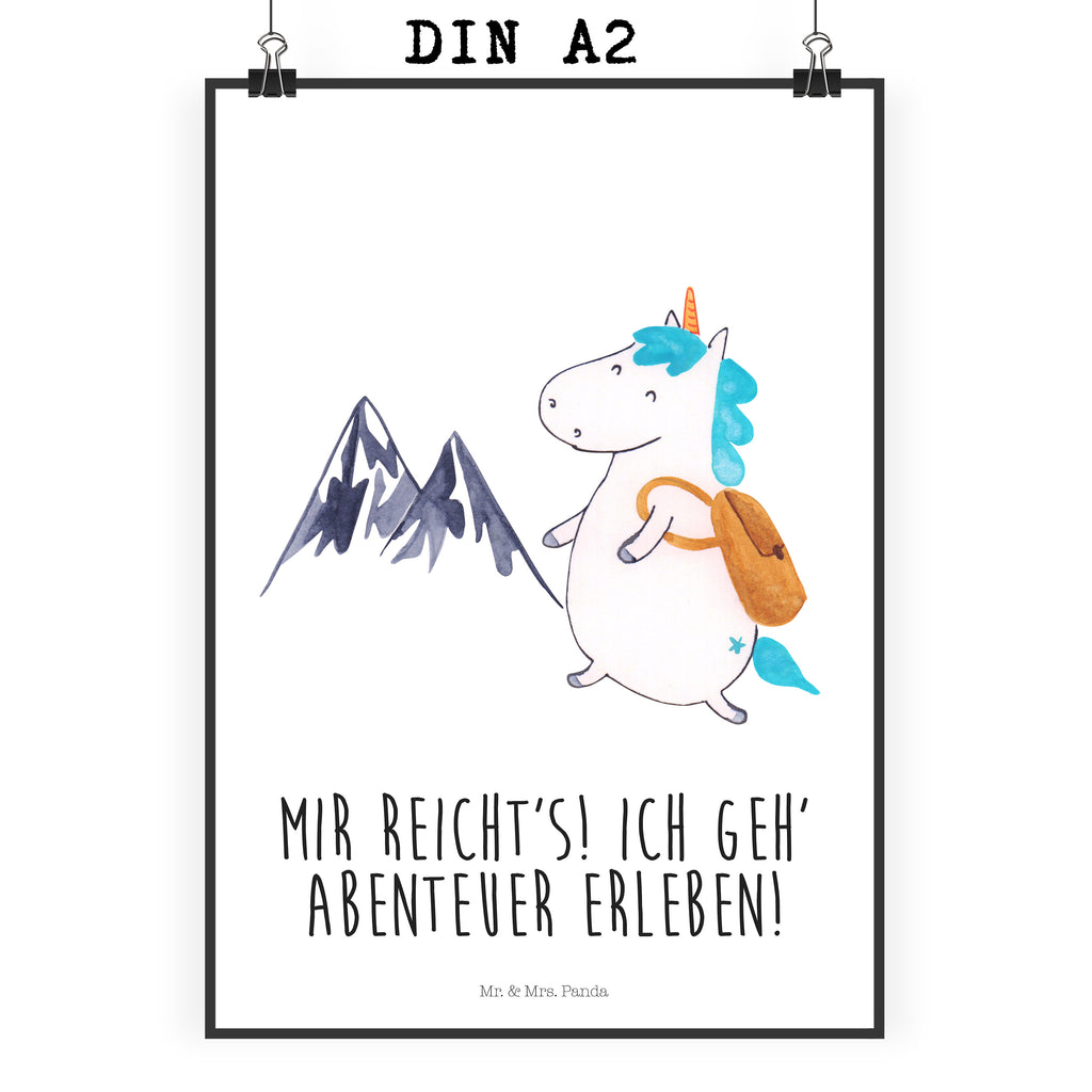 Poster Einhorn Bergsteiger Poster, Wandposter, Bild, Wanddeko, Küchenposter, Kinderposter, Wanddeko Bild, Raumdekoration, Wanddekoration, Handgemaltes Poster, Mr. & Mrs. Panda Poster, Designposter, Kunstdruck, Posterdruck, Einhorn, Einhörner, Einhorn Deko, Pegasus, Unicorn, Bergsteiger, Abenteuer, Berge, Abenteurer, Weltenbummler, Weltreise, Reisen, Urlaub, Entdecker