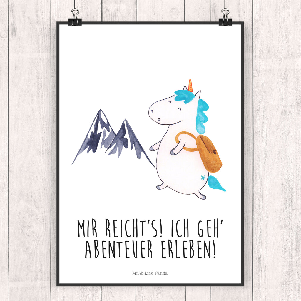 Poster Einhorn Bergsteiger Poster, Wandposter, Bild, Wanddeko, Küchenposter, Kinderposter, Wanddeko Bild, Raumdekoration, Wanddekoration, Handgemaltes Poster, Mr. & Mrs. Panda Poster, Designposter, Kunstdruck, Posterdruck, Einhorn, Einhörner, Einhorn Deko, Pegasus, Unicorn, Bergsteiger, Abenteuer, Berge, Abenteurer, Weltenbummler, Weltreise, Reisen, Urlaub, Entdecker