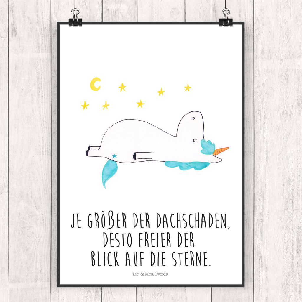 Poster Einhorn Sternenhimmel Poster, Wandposter, Bild, Wanddeko, Küchenposter, Kinderposter, Wanddeko Bild, Raumdekoration, Wanddekoration, Handgemaltes Poster, Mr. & Mrs. Panda Poster, Designposter, Kunstdruck, Posterdruck, Einhorn, Einhörner, Einhorn Deko, Pegasus, Unicorn, Sterne, Dachschaden, Verrückt, Sternenhimmel