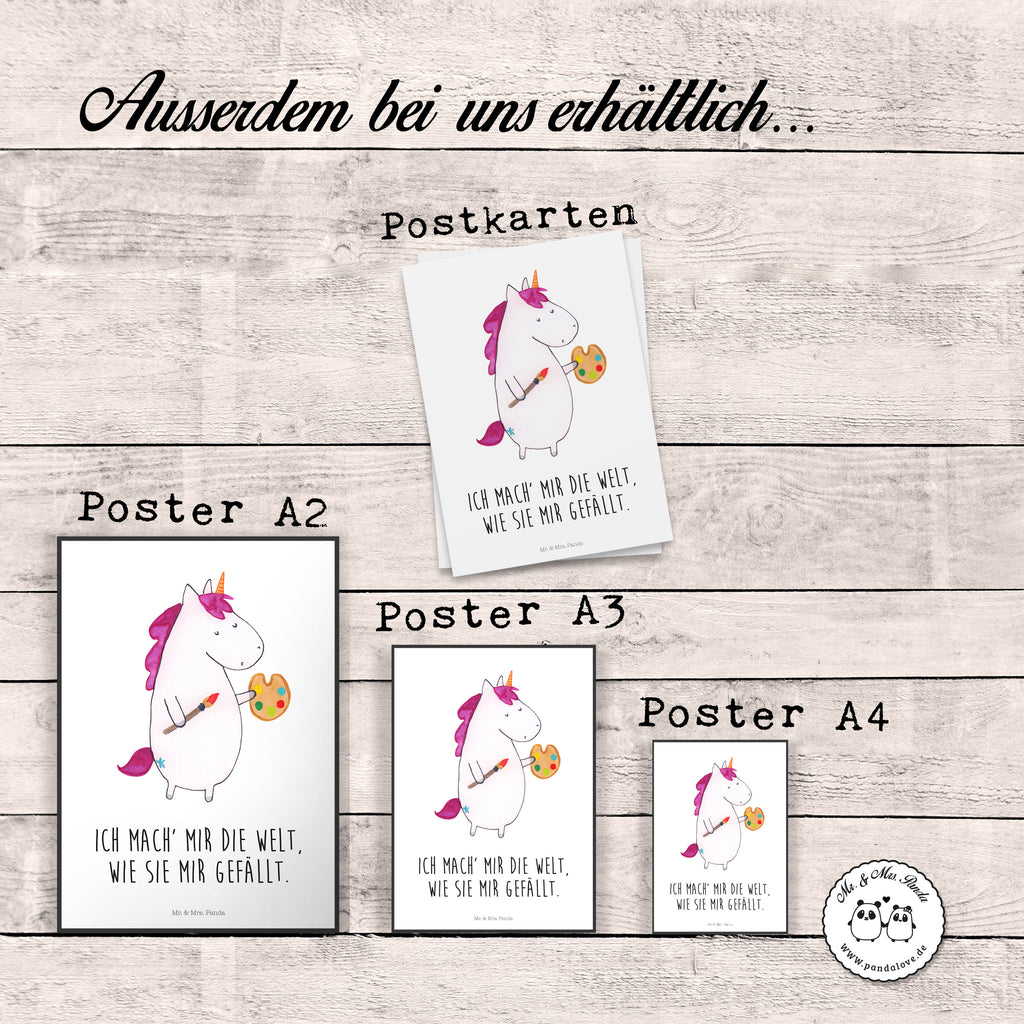 Poster Einhorn Künstler Poster, Wandposter, Bild, Wanddeko, Küchenposter, Kinderposter, Wanddeko Bild, Raumdekoration, Wanddekoration, Handgemaltes Poster, Mr. & Mrs. Panda Poster, Designposter, Kunstdruck, Posterdruck, Einhorn, Einhörner, Einhorn Deko, Pegasus, Unicorn, Englisch, Künstler, Artist, Malen, Zeichnen, Welt, Farbe, Stift, Pinsel, Geschenk, Maler