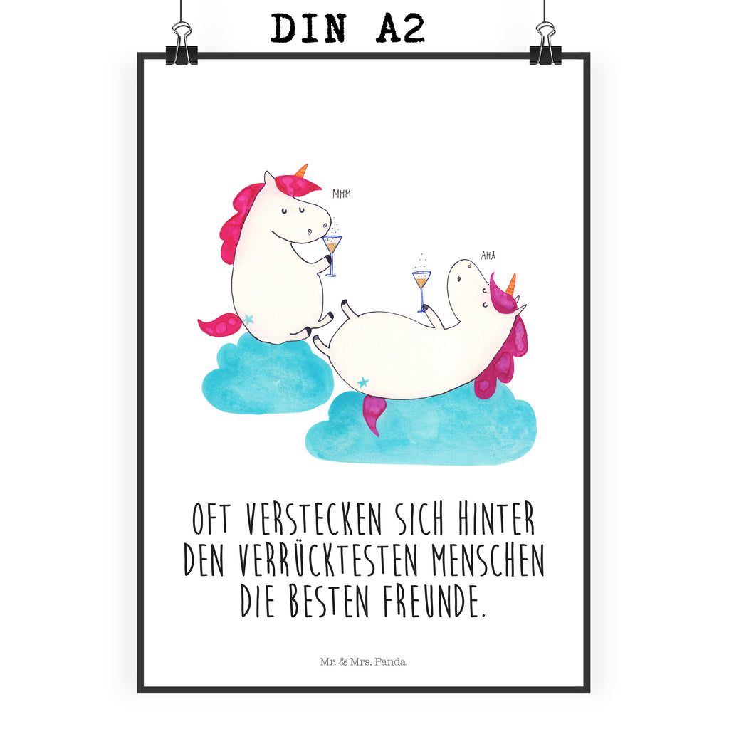 Poster Einhörner Sekt Poster, Wandposter, Bild, Wanddeko, Küchenposter, Kinderposter, Wanddeko Bild, Raumdekoration, Wanddekoration, Handgemaltes Poster, Mr. & Mrs. Panda Poster, Designposter, Kunstdruck, Posterdruck, Einhorn, Einhörner, Einhorn Deko, Pegasus, Unicorn, Freundinnen, Freundin, BFF, Sekt, Mädelsabend, Spaß, Party, Korken, Anstoßen, Beste