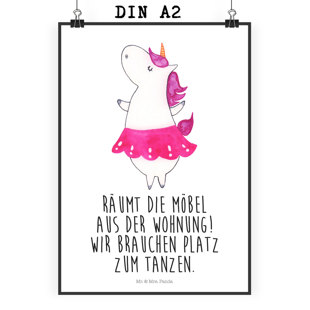 Poster Einhorn Ballerina Poster, Wandposter, Bild, Wanddeko, Küchenposter, Kinderposter, Wanddeko Bild, Raumdekoration, Wanddekoration, Handgemaltes Poster, Mr. & Mrs. Panda Poster, Designposter, Kunstdruck, Posterdruck, Einhorn, Einhörner, Einhorn Deko, Pegasus, Unicorn, Tanzen, Ballerina, Party, Wohnung, Spaß, Feiern, Geburtstag, Tänzerin, Lebenslust, Lebensfreude