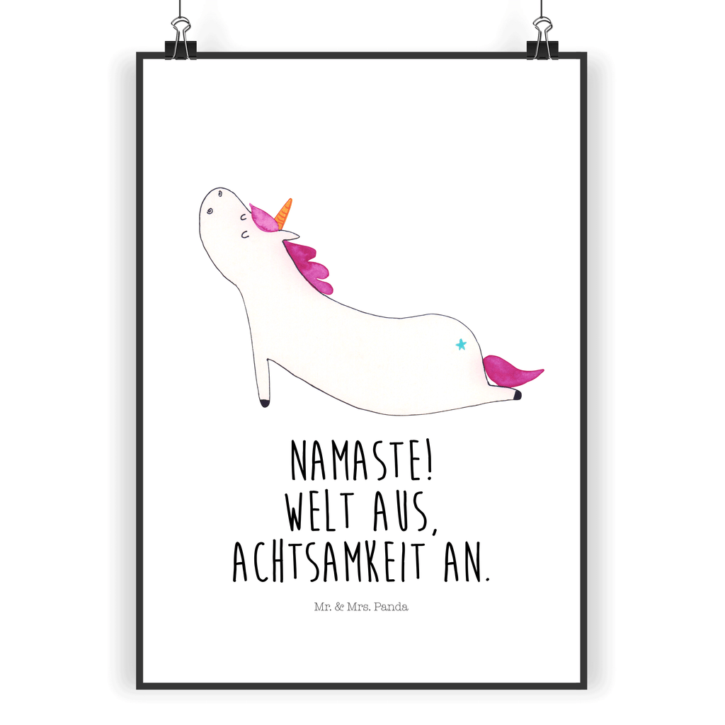 Poster Einhorn Yoga Poster, Wandposter, Bild, Wanddeko, Küchenposter, Kinderposter, Wanddeko Bild, Raumdekoration, Wanddekoration, Handgemaltes Poster, Mr. & Mrs. Panda Poster, Designposter, Kunstdruck, Posterdruck, Einhorn, Einhörner, Einhorn Deko, Pegasus, Unicorn, Yoga, Namaste, Achtsamkeit, Entspannung, Joga, Yogamatte, Sport, lustig, witzig, süß