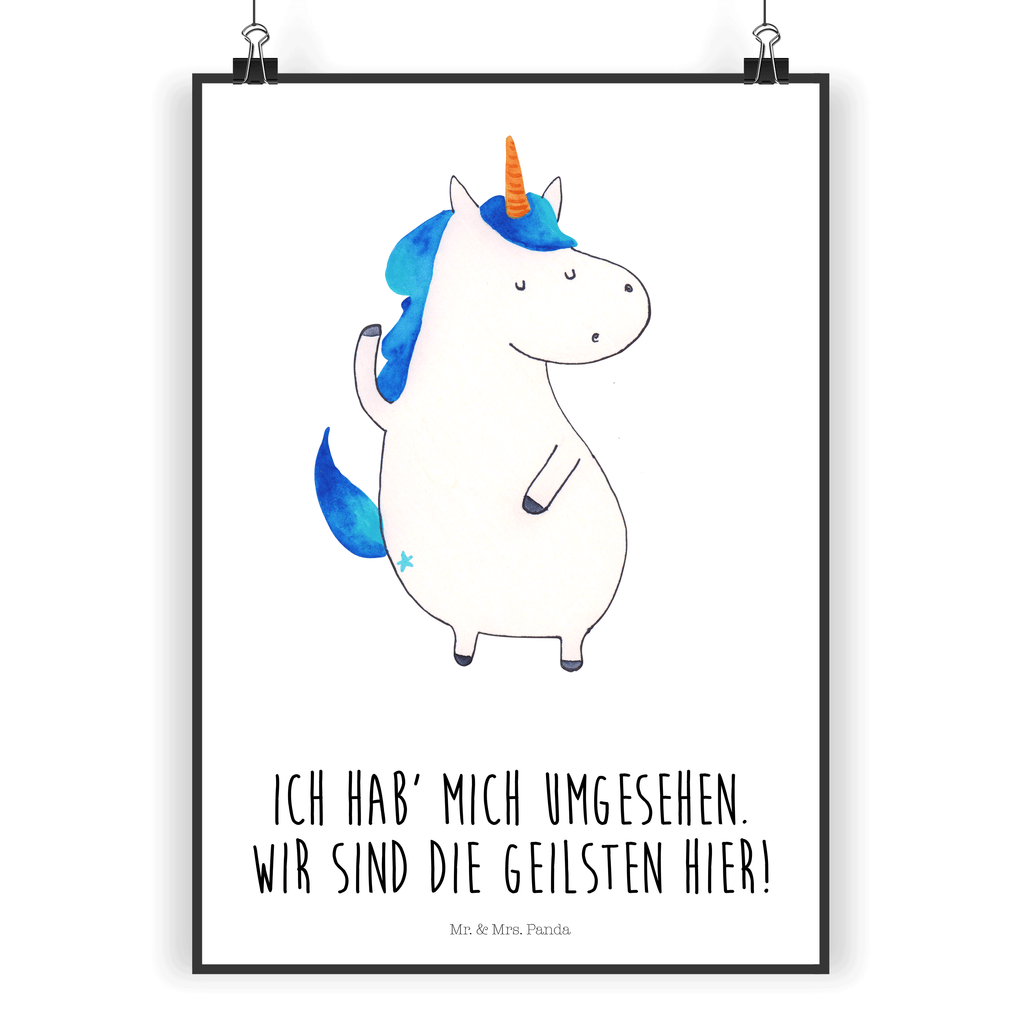 Poster Einhorn Mann Poster, Wandposter, Bild, Wanddeko, Küchenposter, Kinderposter, Wanddeko Bild, Raumdekoration, Wanddekoration, Handgemaltes Poster, Mr. & Mrs. Panda Poster, Designposter, Kunstdruck, Posterdruck, Einhorn, Einhörner, Einhorn Deko, Pegasus, Unicorn, cool, Mann, Freundin, Familie, bester Freund, BFF, Party, hübsch, beste