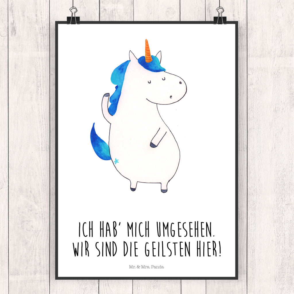 Poster Einhorn Mann Poster, Wandposter, Bild, Wanddeko, Küchenposter, Kinderposter, Wanddeko Bild, Raumdekoration, Wanddekoration, Handgemaltes Poster, Mr. & Mrs. Panda Poster, Designposter, Kunstdruck, Posterdruck, Einhorn, Einhörner, Einhorn Deko, Pegasus, Unicorn, cool, Mann, Freundin, Familie, bester Freund, BFF, Party, hübsch, beste